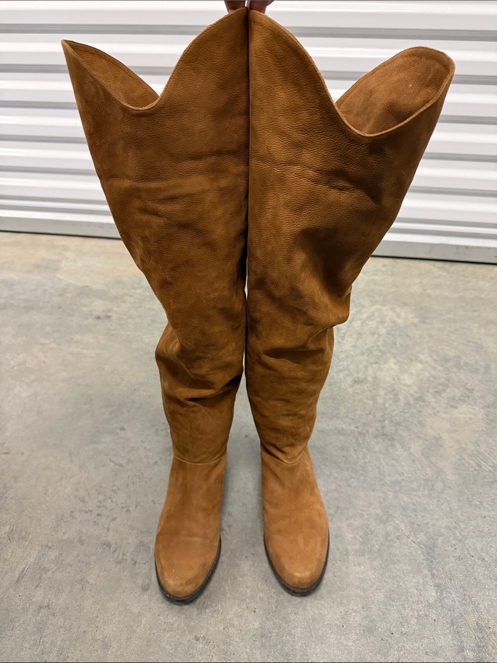 Stuart Weitzman Tall Suede Over-the-Knee Boots - Cognac